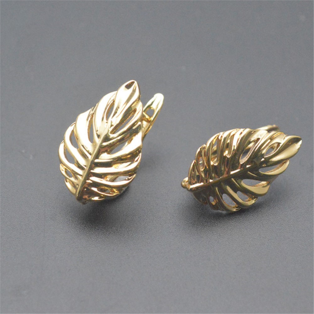 1/2개 18K 금도금 황동 잎 모양 속이 빈 패션 귀 - Body Jewelry Diy 리뷰 및 가격
