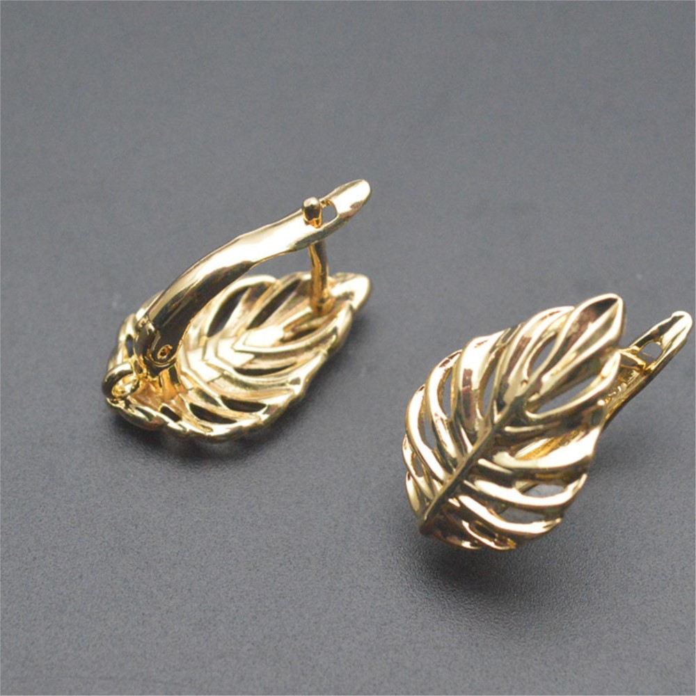 1/2개 18K 금도금 황동 잎 모양 속이 빈 패션 귀 - Body Jewelry Diy 리뷰 및 가격