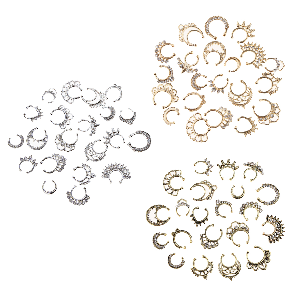 뜨거운 판매 21/3PCS 코 가짜 Septum 링 클 - Body Jewelry Hot 리뷰 및 가격