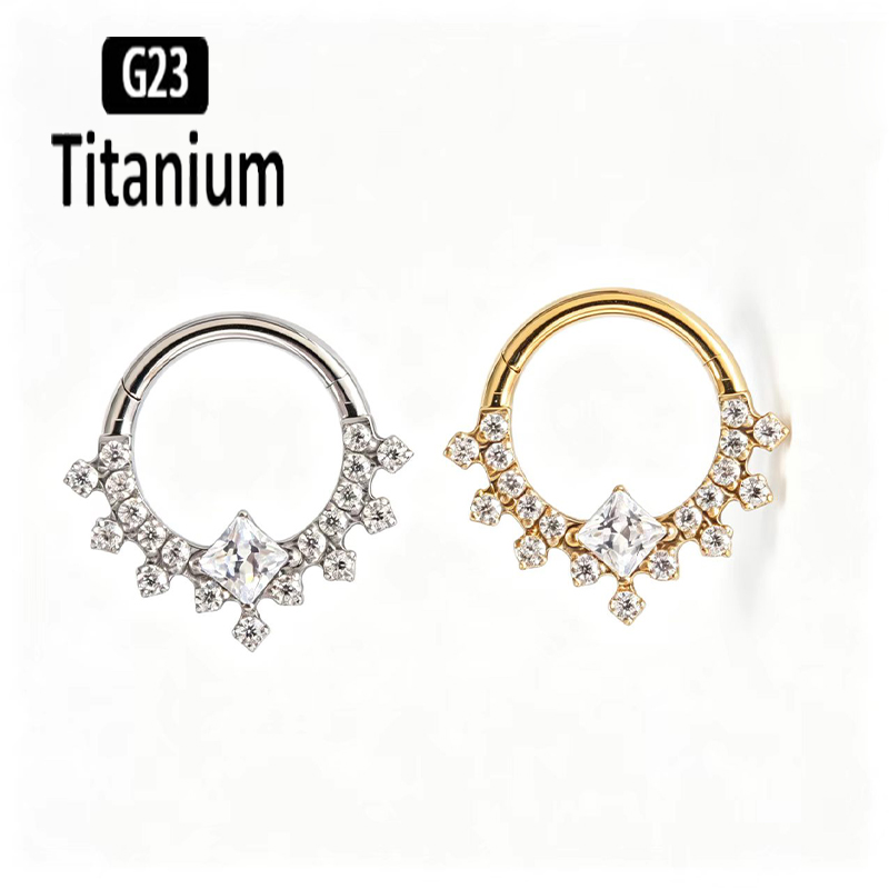 G23 티타늄 고품질 플레인 CZ 셉텀 후프 피어싱 클 - Body Jewelry Quality 리뷰 및 가격