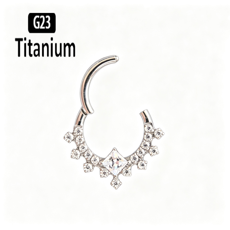 G23 티타늄 고품질 플레인 CZ 셉텀 후프 피어싱 클 - Body Jewelry Quality 리뷰 및 가격