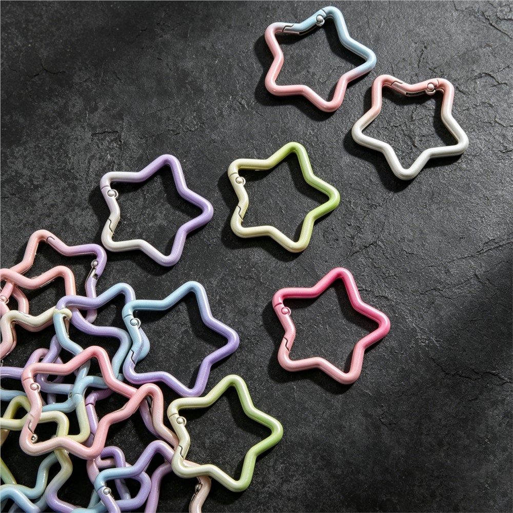 5PCS 그라디언트 별 모양 스프링 링 걸쇠 다채로운  - Body Jewelry Diy 리뷰 및 가격
